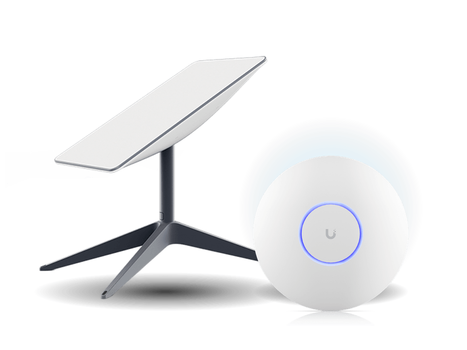 Kit Starlink e Roteadores Corporativos Ubiquiti para Locação